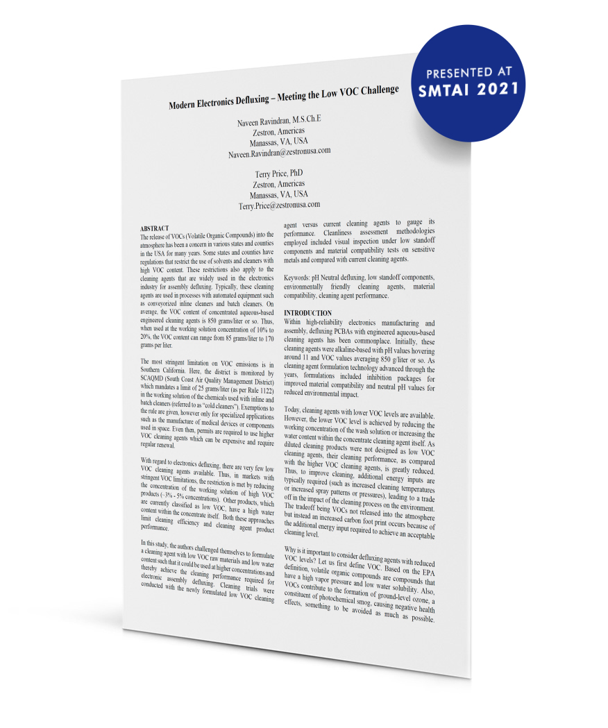 Modern Electronics Defluxing – Meeting the Low VOC Challenge-1