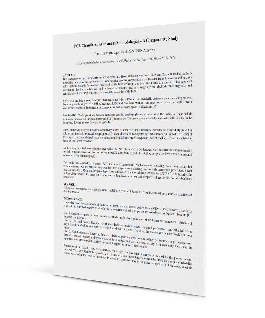 PCB Cleanliness Assessment Methodologies – A Comparative Study